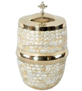 Article le plus vendu Urnes de crémation en métal de finition brillante de concepteur fournisseur de funérailles pour les cendres d'animaux de compagnie Métal décoratif - Product Image 1