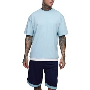 Conjunto de Camiseta y Pantalones Cortos de Algodón Premium para Hombre, Transpirable, Informal, para Verano, Fabricante, Venta al Por Mayor - Product Image 5