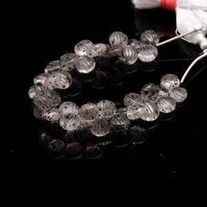 ลูกปัดหินควอตซ์ลายจุดธรรมชาติแกะสลักจากเปลือกหอยเจาะรูด้านข้างขนาด 9-10 มม. ลูกปัดควอตซ์ลายจุดแกะสลักด้วยมือสำหรับทำเครื่องประดับขายส่ง - Product Image 2