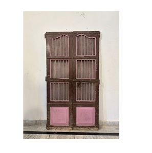 Arco de puerta de madera y hierro Jali antiguo, decoración rústica para el hogar, para entrada o portón, artesanía india recuperada de templo - Product Image 1