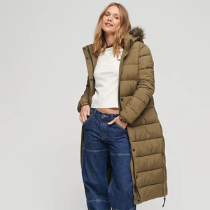 Veste longue matelassée pour femme, grande taille, de haute qualité, résistante à l'eau, avec rembourrage en polyester, chaude et à capuche - Product Image 3