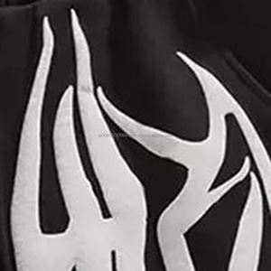 Short lavable à l'acide pour hommes, short vintage personnalisé en polaire de styles strass et imprimé en coton épais vieilli - Product Image 4