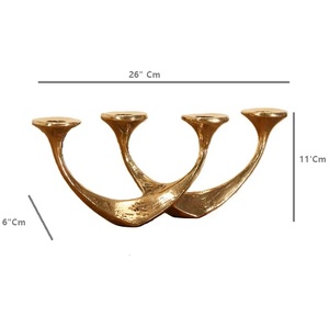 Candelabro Portátil de Aluminio Dorado, Diseño Real Moderno, Hecho a Mano, Resistente, Ecológico e Impermeable, para Velas Cónicas de Navidad - Product Image 6