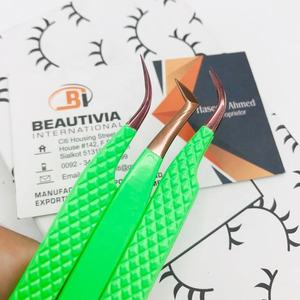 Pince à cils durable en acier inoxydable japonais pointe Plasma pince à épiler Logo gravé personnalisé - Product Image 2