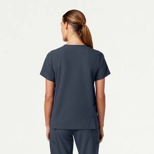 Ensembles de blouses d'hôpital pour femmes 100% microfibre, de haute qualité, hauts à manches courtes et pantalons plats pour infirmières, ensembles de blouses médicales personnalisés pour femmes - Product Image 6