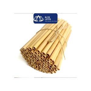 [HAUTE QUALITÉ] Pailles en bambou réutilisables de luxe modèle Glory BLUE LOTUS (200 mm) pour service de boissons commercial et présentation de boissons - Product Image 1