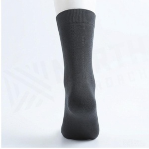 Crew <b>Socks</b> Solid Black Breathable Knitted for Adults Daily Wear - Product Image 2
