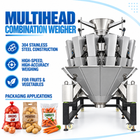 Machine d'Emballage Alimentaire Multifonctionnelle Entièrement Automatique à 14 Têtes pour Oignons, Pommes de Terre, Carottes 500g-3kg, Peseuse Associative