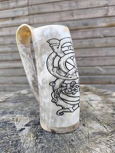 Handmade buffalo horn ale <b>mug</b> Rustic Viking style horn <b>mug</b> Natural <b>large</b> capacity <b>mug</b> Eco-friendly buffalo horn <b>mug</b> - Product Image 6