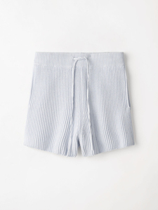 Shorts pour femmes, shorts en tricot côtelé avec poches, bande élastique, taille moyenne et style décontracté pour femmes - Product Image 2