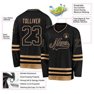 Maillots de hockey sur glace respirants 100% polyester antibactériens à séchage rapide, personnalisables avec les noms d'équipe, unisexes, en mesh sublimé, vêtements de sport - Product Image 5