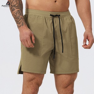 Shorts de sport pour hommes en coton, style décontracté, avec logo brodé personnalisé, bords coupés, grande taille, Bermuda - Product Image 6