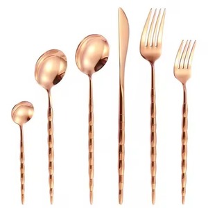 Handcrafted Metal Spoon And Fork Set Cutlery Set Modern Stainless <b>Flatware</b> Collection For Banquet Service - Product Image 2