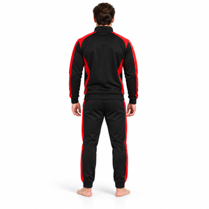 Survêtement moderne pour homme avec fermeture éclair, panneaux latéraux contrastés, couleurs coordonnées et style streetwear urbain distinctif - Product Image 3