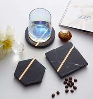 Ensemble de dessous-de-verre en marbre écologiques pour la maison, les restaurants, les cafés et les hôtels – Élégants tapis décoratifs pour boissons disponibles à la vente