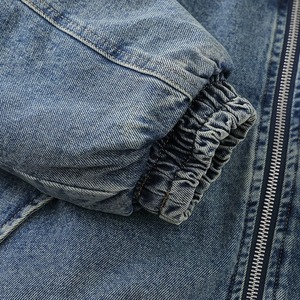 New Style <b>Heavy</b> <b>Duty</b> Washed Cotton Lined Short <b>Zipper</b> Denim Jacket Youth Fashion Thickened <b>Zipper</b> Decoration Cardigan - Product Image 6