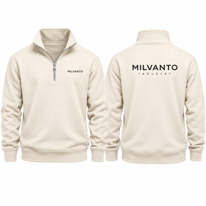 <b>Cream</b> Custom Unisex 100% Cotton Quarter Zip Sweatshirt Premium Cotton <b>Fleece</b> Pullover Men <b>Women</b> Winter Streetwear Sweatshirt - Product Image 1