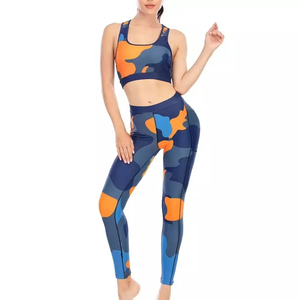 New Arrival Custom Made Women Yoga Sets Bra & Pant Sports Bra and <b>Legging</b> Yoga Set Plus Size Solid <b>Pattern</b> Fitness Suit - Product Image 1
