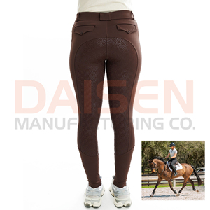 Culottes d'équitation pour femmes avec grip intégral en silicone, respirantes, extensibles, taille haute, coupe ajustée - Product Image 5