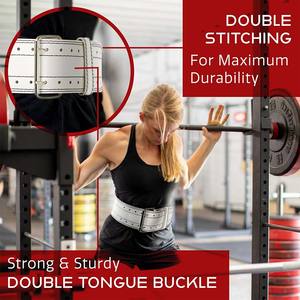 Ceinture de musculation à levier noire en cuir véritable pour hommes et femmes, soutien dorsal personnalisé pour la gym, le fitness et l'haltérophilie - Product Image 5