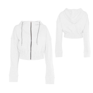 Sudadera con Capucha Corta de Invierno para Mujer, 100% Algodón, Personalizada, Talla Grande, Forro Polar, Bordada, Manga Larga, Transpirable - Product Image 4
