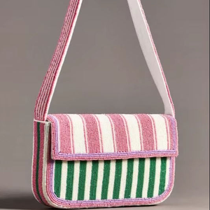 Sac à main d'été de luxe pour femme, fait main, perlé, tissé, brodé, avec chaîne, par MULTI CRAFT - Product Image 1