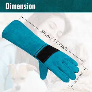 Guantes para manipulación y cuidado de animales, guantes de cuero de vaca resistentes a mordeduras, al calor y a cortes, ropa de trabajo - Product Image 6