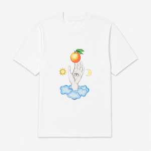 เสื้อยืดแขนสั้นสีดำสำหรับผู้ชาย OEM พิมพ์ลายผลไม้สีส้มถือในมือ คอกลม ดีไซน์ลำลอง ทรงปกติ ผ้าเจอร์ซีย์ รับสกรีนโลโก้ - Product Image 2