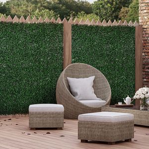 12 Pannelli di Bosso Artificiale Certificati UV 50x50 cm, Recinzione per la Privacy Effetto Erba, Schermo Decorativo per Sfondo Verde - Product Image 2