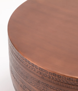 Haute qualité cuivre antique Vintage Designer grande forme ronde Table basse salon meubles accessoires fournitures de l'Inde - Product Image 6