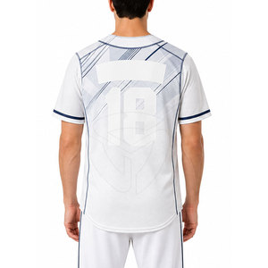 Maillot de baseball de haute qualité à manches courtes, uniforme d'équipe avec fermeture en tissu, design personnalisé pour le baseball et les matchs - Product Image 4