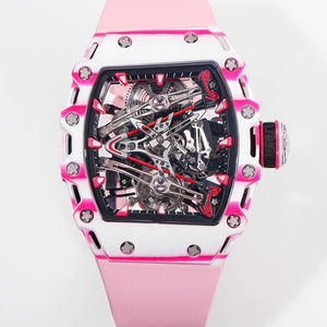 Caja de fibra de carbono de alta calidad con movimiento tourbillon esqueletizado, un elegante reloj mecánico de lujo unisex para un estilo casual de negocios. - Product Image 1