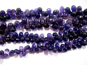 Perles en améthyste africaine facettées en forme de goutte, améthyste naturelle en forme de larme, taille des perles de 4x6 à 8x12 mm - Product Image 3