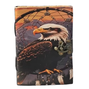 Bald Eagle Printed Leather Journal Classic Spell Book Shadows Deckle Edge Paper Notebook Handmade - Product Image 2