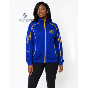 เสื้อฮู้ดซิปยาวสำหรับผู้หญิง Sigma Gamma Rho Sorority แขนยาว คอตั้ง แจ็คเก็ตแทร็ค แต่งขอบตัดสี ซิปยาวเต็มตัว เสื้อสเวตเชิ้ตลำลอง - Product Image 5