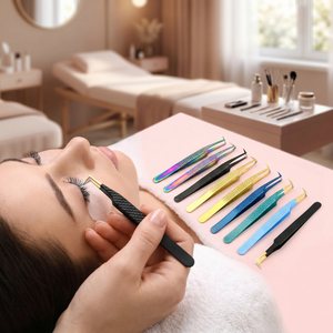 Wholesale fiber tip <b>Lash</b> Technician Tweezer <b>Kit</b> Eyelash Tweezer Handmade Volume Fan Tweezers <b>Lash</b> Technician Tools for Eyelashes - Product Image 6