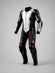 Black <b>Summer</b> Biker Moto Leather <b>Motorcycle</b> Racing Suit <b>Jacket</b> and Trousers Set Breathable Waterproof Protective Riding Gear - Product Image 2