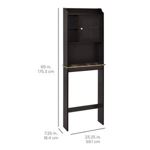 Mobiletto Moderno in Legno Espresso per Bagno, Salvaspazio Sopra il WC, Organizzazione per Arredamento Casa - Product Image 2