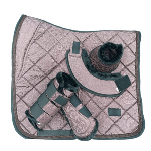 Tapis de selle de dressage, tapis de selle de saut, bonnet d'oreille pour cheval, bandages de protection pour les jambes de cheval - Ensemble complet - Product Image 5