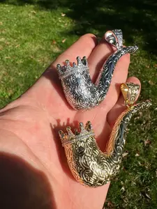 Colgante de pipa de tabaco Tishya Diamond para mujer, totalmente funcional, con moissanita de corte brillante, chapado en oro rosa sobre plata de ley 925, estilo Iced - Product Image 6