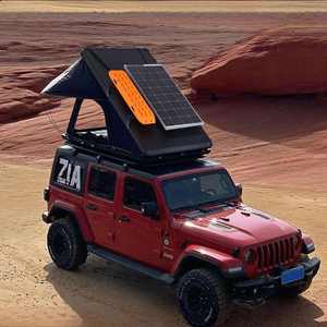 Solar Charging Hard Shell Roof Tent Lightweight Automatic Opening <b>Honeycomb</b> <b>Panel</b> Design For Outdoor Camping - Product Image 1