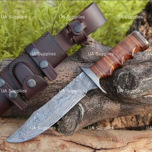 UA Supplies มีดล่าสัตว์เหล็กดามัสกัสเกรดอุตสาหกรรม ผลิตด้วยมือ ขนาด 14 นิ้ว ใบมีดแบบ Fixed Blade ด้ามจับหนังแบบ Ergonomic - Product Image 6