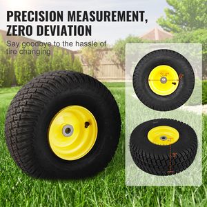 2-Pack S-Turf pneumatici per tosaerba 15x6 cerchioni Tubeless ruote trattore 3 \ "Offset mozzo 3/4 \" boccola 16 pz adattatori falciatrice - Product Image 3