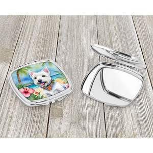 Westie Luau Compact <b>Travel</b> <b>Makeup</b> <b>Mirror</b> for Women Foldable Handheld Pocket Decorative <b>Mirror</b> Gift for Girls - Product Image 3
