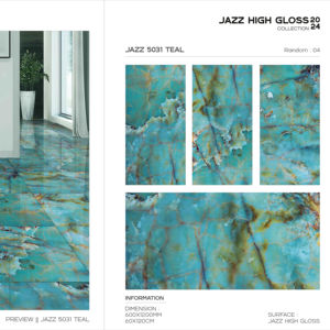 Carreaux de porcelaine préférés des architectes, surface ultra brillante Jazz, 60x120cm, 600x1200mm, format 24x48, pour un mur intérieur élégant - Product Image 1