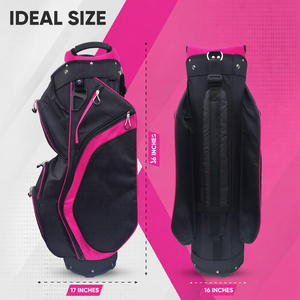 Bolsa de Golf para Mujer con 14 Compartimentos, Organizador de Palos de Golf de Longitud Completa, Ligera, con Detalles en Rosa y Compatible con Carrito - Product Image 6
