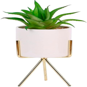Metal Flower Vase Planter <b>Pot</b> with Iron Stand, <b>Pots</b> for Plants, Plant <b>Pots</b> for Home Decoration, <b>Succulent</b> <b>Pot</b>, Indoor Planter - Product Image 2