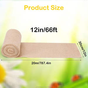 Rouleau de tissu de jute écologique résistant à l'abrasion, 12 pouces de large x 22 yards de long, naturel, pour projets d'artisanat et décoration intérieure - Product Image 4