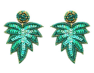 Pendientes bordados a mano con cuentas en forma de pájaro, bordado clásico con cuentas de semillas, por MULTI CRAFT, regalo de Navidad - Product Image 1