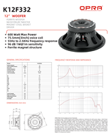 Haut-parleur de graves OPRA à haut rendement de 12 pouces 600W avec aimant en ferrite, audio haute résolution, sensibilité de 96 dB pour système sonore professionnel PA DJ